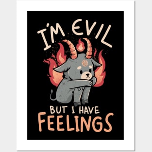 Im Evil But I Have Feelings - Cute Funny Evil Creepy Baphomet Gift Posters and Art